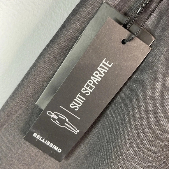 BELLISSIMO NWT Mens Grey Wool Blend Suit Separate Dress Pant Trousers Size 34x32 - Picture 7 of 13